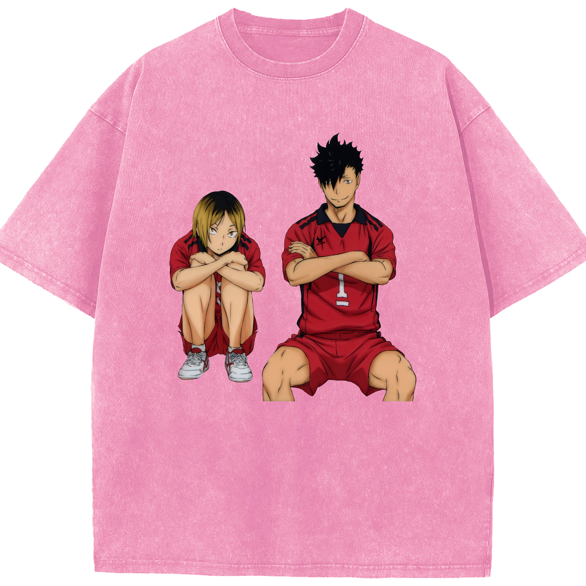 （画像用） ハイキュー!! Haikyu!! 綿100% ヴィンテージ風 半袖Tシャツ（フロントプリント）